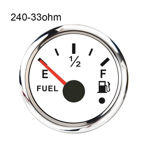 Waterproof Marine Fuel Level Gauges 0-190 Ohm/240~33 ohm For Boat Car 52mm Fuel Level Meter Red Backlight With Alarm 12V/24V ,Wide Application