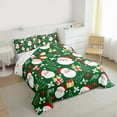 thumbnail image 4 of Manfei Magic Santa Claus Full Size Comforter Sets, Green Cartoon Christmas Bedding Comforter Set, Happy New Year Reversible Bedding Sets, Luxury Bedroom Decor, 3-Piece, 4 of 9