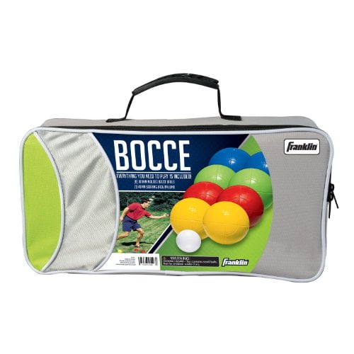 Franklin Sports Ensembles de Boules de Pétanque - Boules de Pétanque Régulières et Pallino - Ensemble de Boules de Pétanque pour Plage et Pelouse pour Enfants et Adultes - Intermédiaire, 100 mm