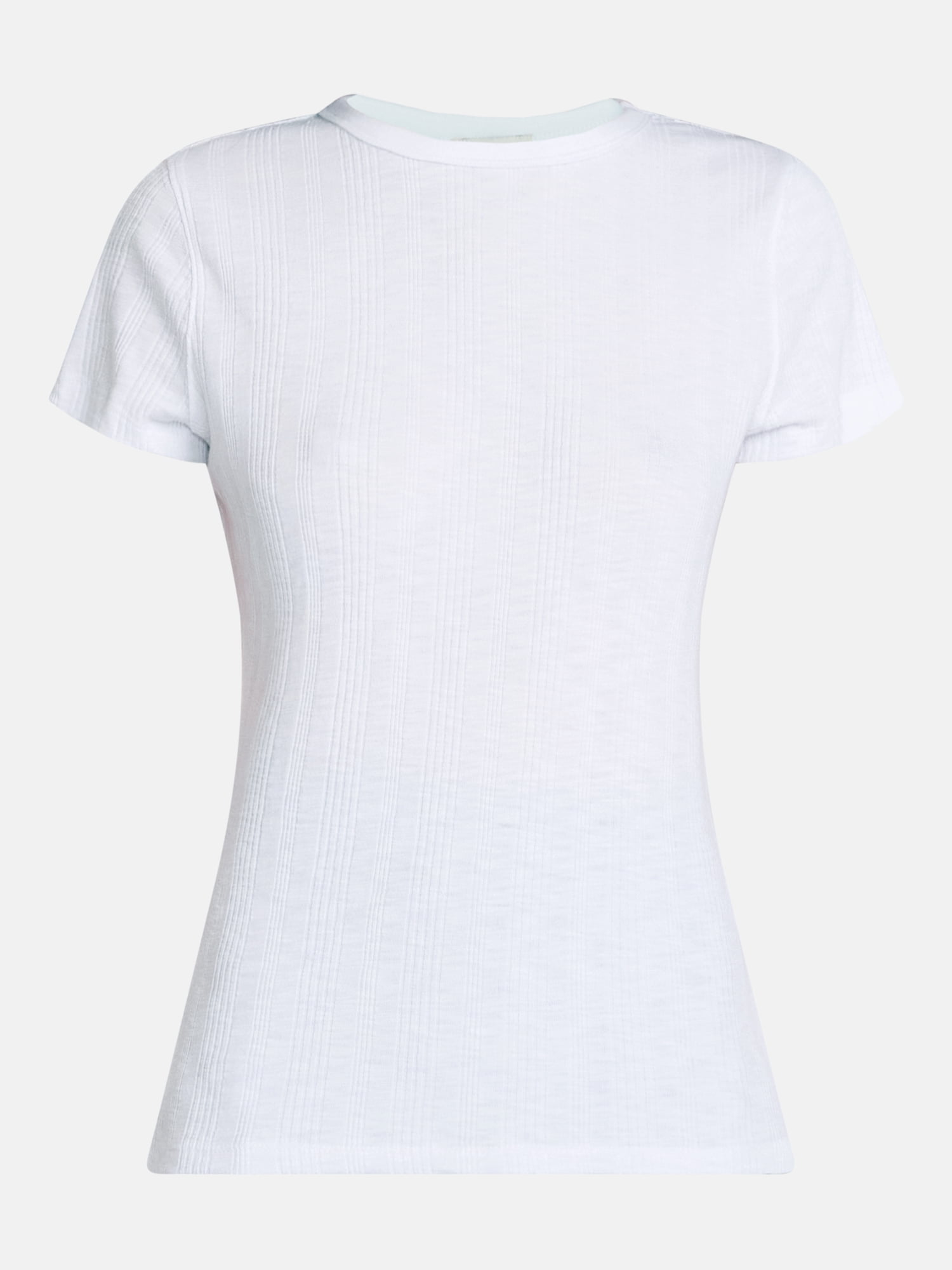 Scenario Women's Variegated Rib Tee with Short Sleeves, Sizes XS-XXXL