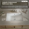 thumbnail image 2 of HOROW 15.75'' White Vitreous China Rectangular Undermount Bathroom Sink with Overflow, 2 of 11