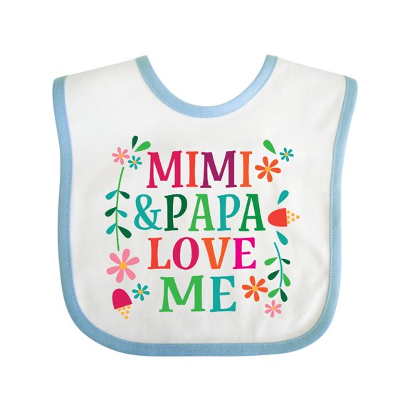 Inktastic Mimi and Papa Love Me Girls Baby Bib