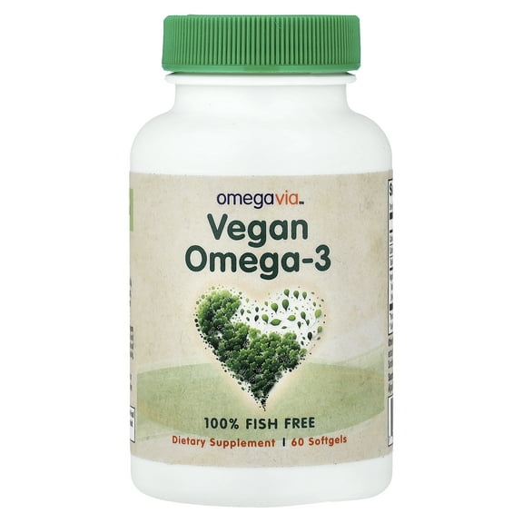OmegaVia Vegan Omega-3, 60 Softgels