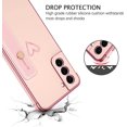 thumbnail image 2 of Samsung Galaxy S21 Case, Galaxy S21 Phone Case Love Heart Cute Case with Wristband Kickstand Holder Soft TPU Plating Bumper Protective Slim Shockproof Phone Case Cover for Girls Women, Pink, 2 of 15