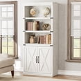 thumbnail image 3 of Towallmark Librero 5 Niveles 80 cm, Estantería Madera Maciza con Puertas, para Sala u Oficina, Color Blanco Antiguo, 3 of 8