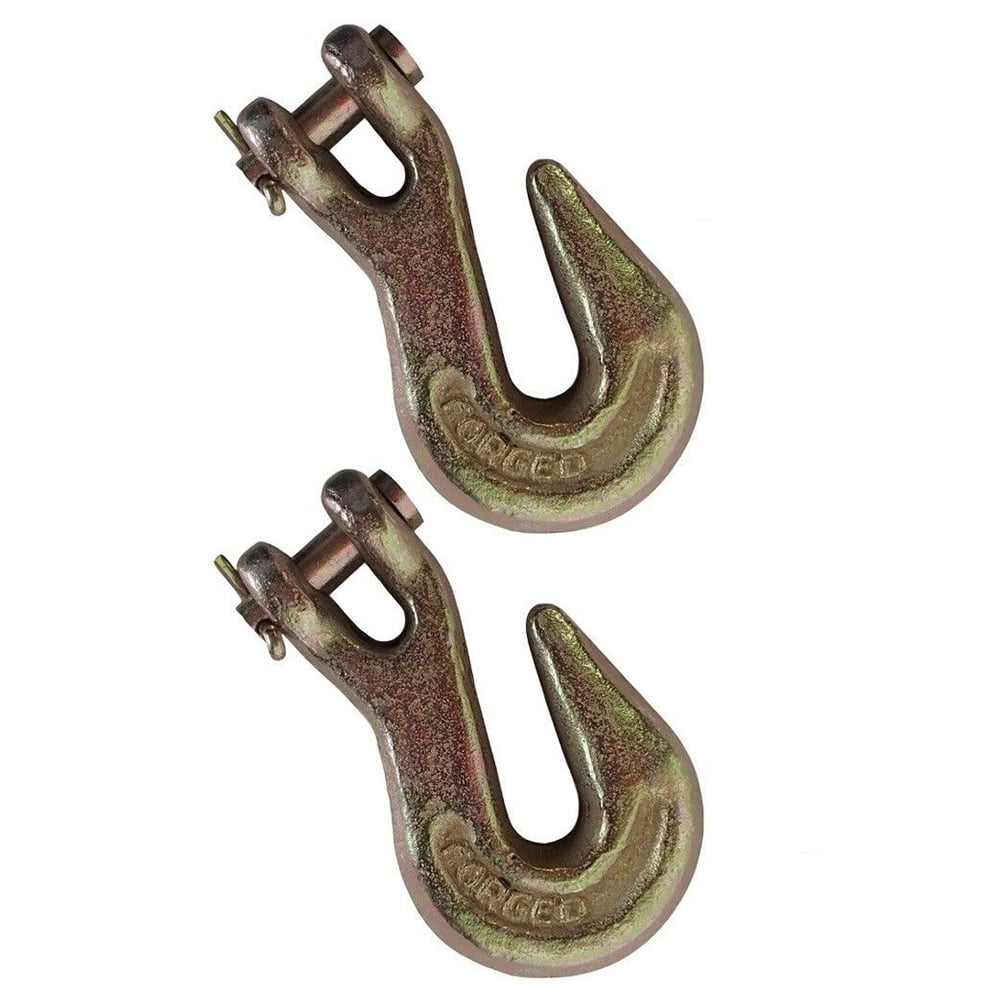 (2) 5/16" G70 1 Grab Hook Clevis Tow Chain Hooks Flatbed Truck Trailer