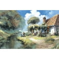 thumbnail image 2 of Withaar, Reint 32x22 White Modern Wood Framed Museum Art Print Titled - Fishing men, 2 of 4
