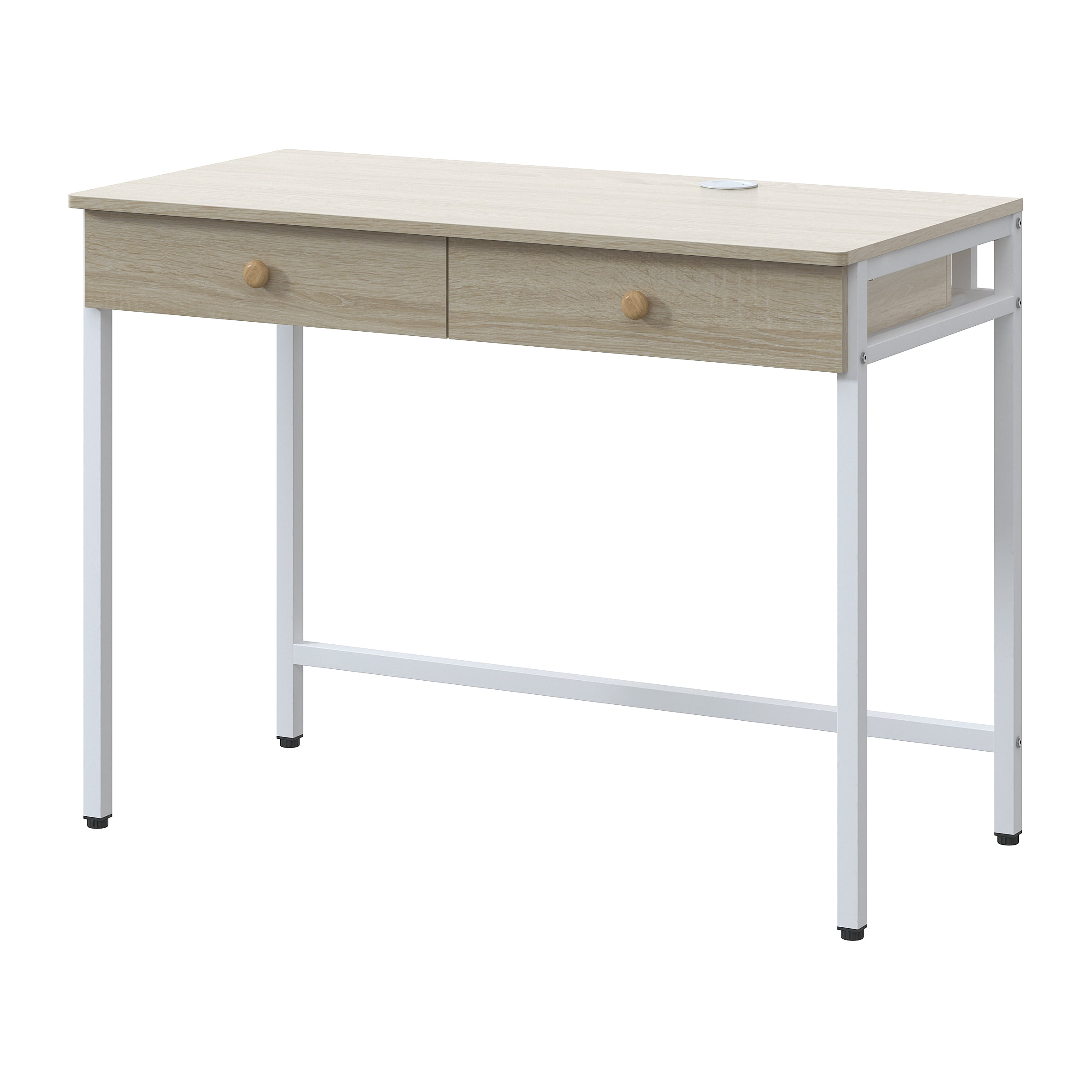 Yoneston 40 Inch Small Computer Desk with 2 Drawers, Vanity Desk with Storage for Bedroom, Home Office Working Table for Bedroom & Small Spaces, Beige