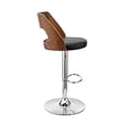 thumbnail image 3 of Adjustable Barstool with Open Design Wooden Back, Black and Brown, 3 of 5