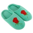 thumbnail image 1 of Clearance Sale!1Pair Memory Foam Indoor Slippers for Women Warm Plush Home Slipper Autumn Winter Shoes House Flat Floor Soft Slient Slides Bedroom Green 2 36-37, 1 of 6