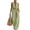 Green, variant on Two Piece Outfit Sets for Women 100% Cotton Sleeveless Jumpsuit with Deep V-Neck, Belted Waist and Pockets