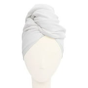 Aquis Microfiber Hair Towel, Lisse Crepe, White (19 x 39-Inches)