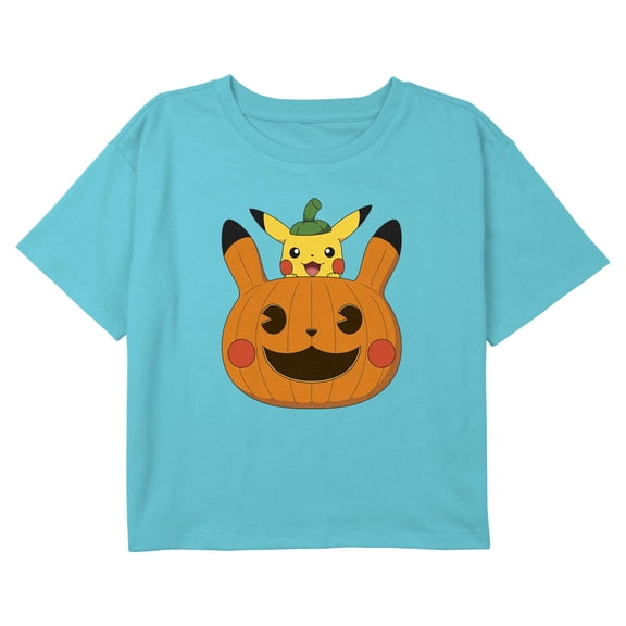 Girls Pokemon Halloween Pikachu Jack-O'-Lantern T Shirt