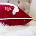 thumbnail image 4 of Evy Velvet  20" Traditional Red Christmas Square Decorative Throw Pillow, 4 of 5