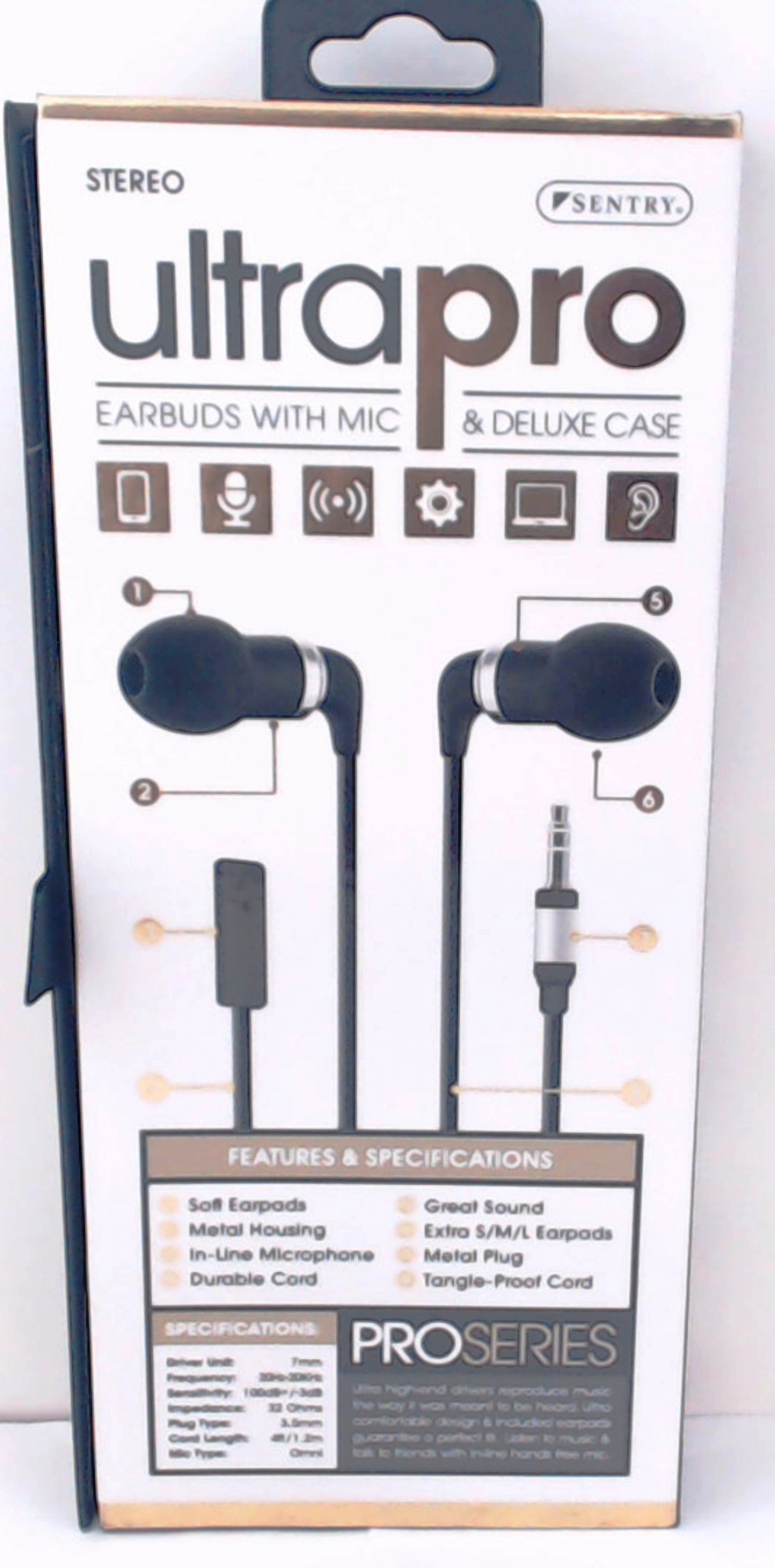 SENTRY Ultra Pro Stereo Earbuds with 