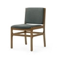 thumbnail image 2 of GDF Studio Sage Modern 5-Piece Dining Set, 59" Rectangle Table with Upholstered Chairs, Solid Wood Frame, Dark Gray+Walnut, 2 of 16