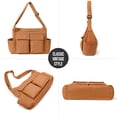 thumbnail image 6 of Canvas Messenger Bag Hobo Shoulder Bag Crossbody Bag with Multiple Pockets Large Tote Bag Handbag for Teen Women Men, 6 of 9