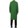 thumbnail image 3 of INSPIRE CHIC Winter Overcoat for Men's Single Breasted Notch Lapel Business Trench Coats M Green, 3 of 5