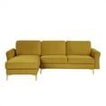 thumbnail image 2 of Lifestyle Solutions Leland Sectional Sofa in Yellow Fabric Upholstery, 2 of 7