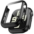 thumbnail image 2 of TAURI 2 Pack Hard Case Designed for Apple Watch Series SE 6 5 4 44mm [Full Protection], with 9H Tempered Glass Screen Protector [Touch Sensitive] Slim Bumper Protective Cover 44mm, Black, 2 of 4