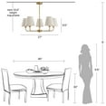 thumbnail image 6 of 5-Light Modern Farmhouse Chandelier with Wavy Fabric Shades for Dining Room, 6 of 12