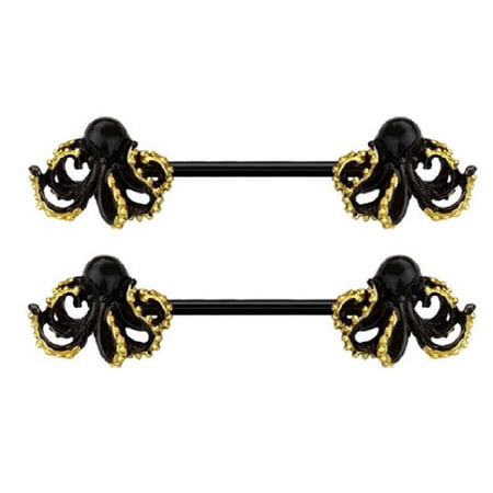 Body Accentz Nipple Ring Devil Kraken Sea Monster Barbell Sold as a pair