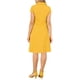 thumbnail image 3 of Vestido midi de algodón con botones y mangas cortas de INSPIRE CHIC M Amarillo, 3 of 7