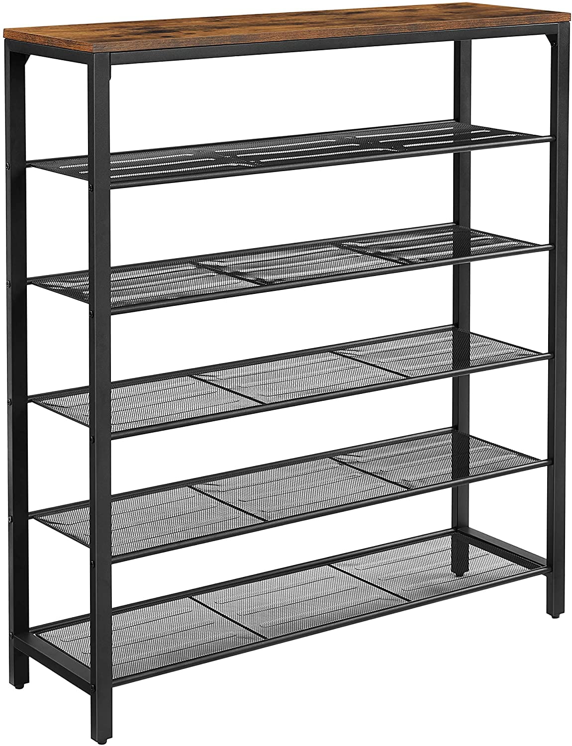 decorative shoe rack on Vasagle Indestic Shoe Rack Shoe Storage Organizer With 5 Mesh Shelves And Large Surface For Bags Walmart Com Walmart Com