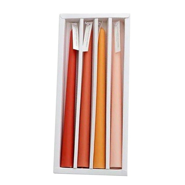 Velas de macarrón con luz de vela para bodas, cumpleaños, San Valentín, Navidad, fiestas, decoración, paquete de 4