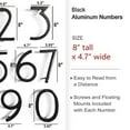 thumbnail image 2 of NACH Floating Mount House Address Shadow Number For Outside or Inside, Mailbox Number For Outside, Front Door, Garage Door, Maximum Rust Protection, Black Aluminum, 8 inch, Number 6, HH-SDW8-BLK-6, 2 of 5