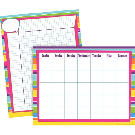 UPC: 0704068005747 | Barker Creek Calendar and Incentive Chart Set Happy 2 Chart Set Coordinating Calendar and Incentive Chart in Happy Colors Charts measure 17 x 22 Each (574)