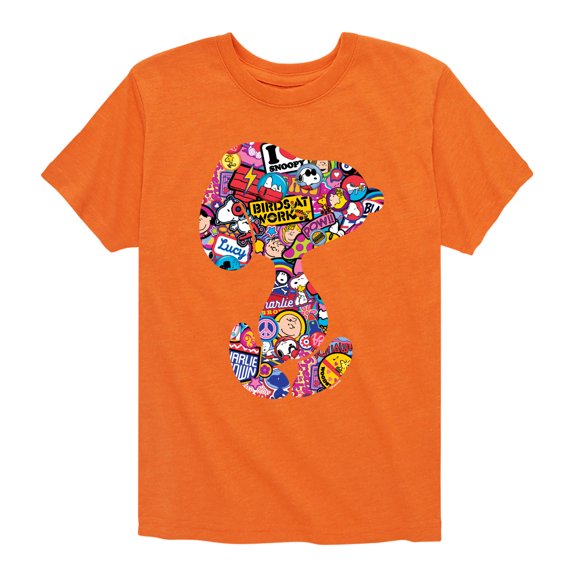 Peanuts - Snoopy Silhouette Pattern - Toddler And Youth Short Sleeve Graphic T-Shirt