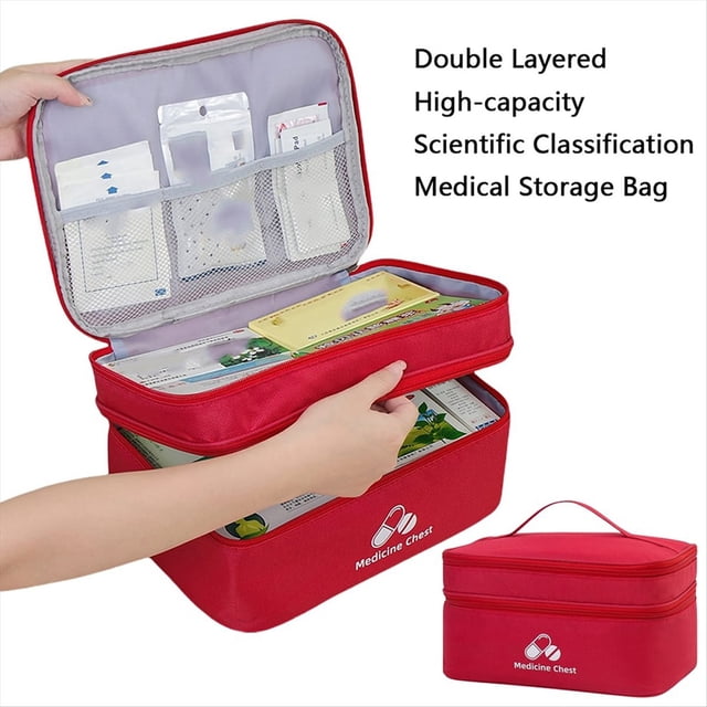 Large Capacity Double-Deck Bag, Outdoor Emergency Kit, Portable Small Bag, Home Storage Bag