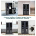 thumbnail image 4 of Sunnydaze Lockable Adjustable 48.75" Plastic 3-Shelf Freestanding Garage Storage Cabinet, Charcoal, 4 of 8