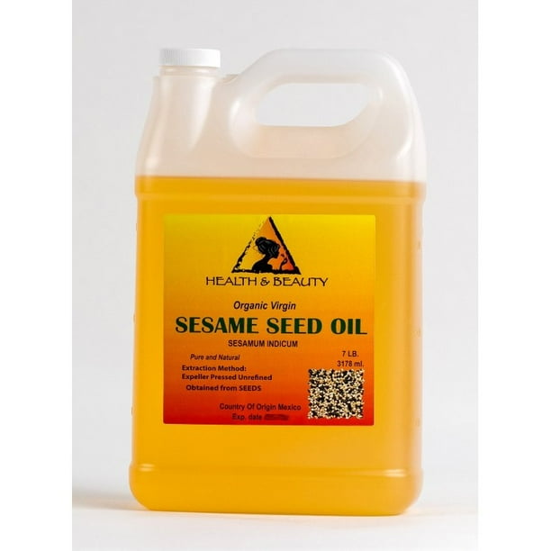 SESAME OIL UNREFINED ORGANIC CARRIER EXPELLER PRESSED VIRGIN RAW PURE 7 LB