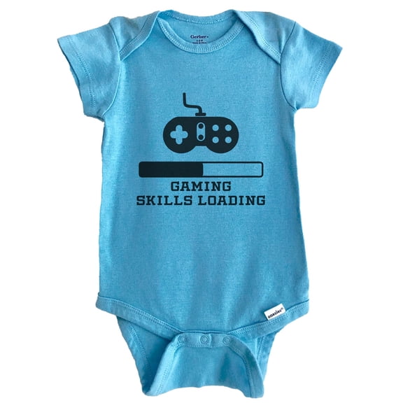 Gaming Skills Loading Funny Video Games Humor Baby Bodysuit (Blue), 0-3 Months
