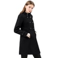 thumbnail image 3 of Abrigo De Invierno Con Bolsillos Inclinados Con Doble Botonadura Y Cuello Alto Para Mujer Negro L, 3 of 6
