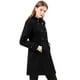 thumbnail image 3 of Abrigo De Invierno Con Bolsillos Inclinados Con Doble Botonadura Y Cuello Alto Para Mujer Negro XL, 3 of 6