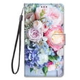 thumbnail image 7 of Allytech Wallet Phone Case for Apple iPhone 15 Pro, PU Leather Luxury Pattern Flip Cover for Girls Women Stand Cards Slots Hand Wrist Slim Shockproof Case for iPhone 15 Pro, Blossom, 7 of 7