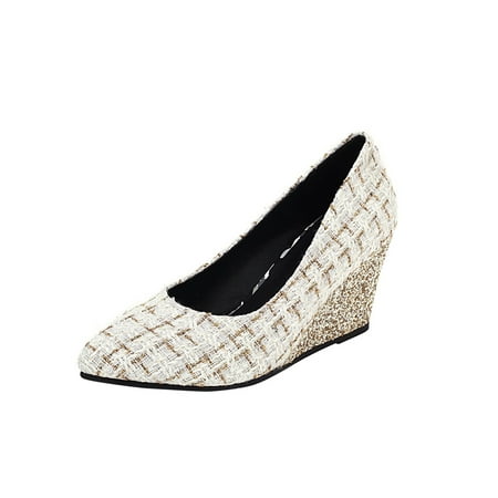 

Hvyesh Clearance Sandals for Women Womens Wedge Heels Pointed Toe Shoes Wedding Party Elegance Heels Casual Dressy Sandals for Women