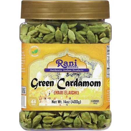 Rani Green Cardamom Pods Spice (Hari Elachi) 14oz (400g) PET Jar ~ All Natural | Vegan | Gluten Friendly | NON-GMO | Kosher | Product of India