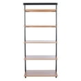 thumbnail image 6 of SAFAVIEH Beauregard 5 Tier Leaning Etagere Bookcase, Natural/Charcoal (31.5 in. W x 11 in. D x 72.4 in. H), 6 of 11
