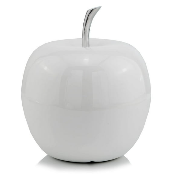 White Jumbo Apple Shaped Aluminum Accent Home Decor