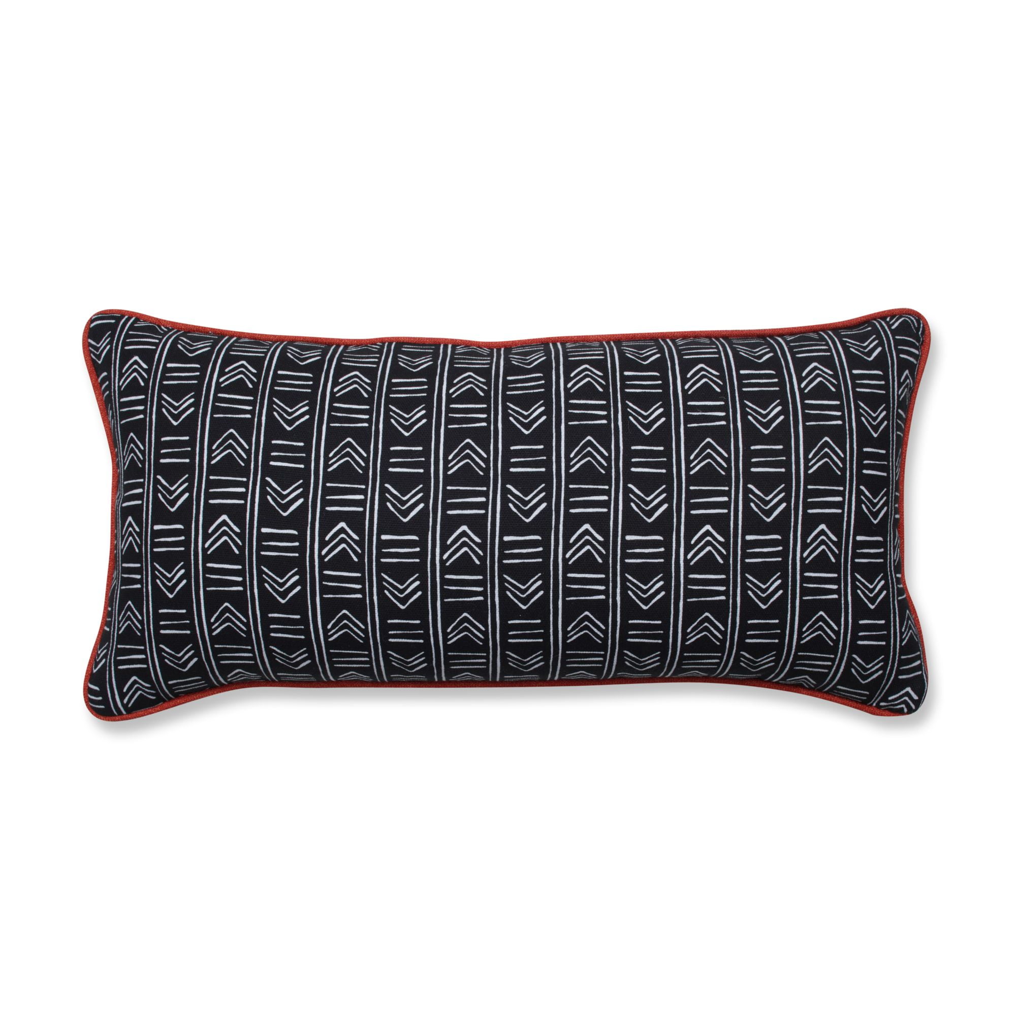 Black and white outdoor lumbar pillow sale