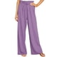 thumbnail image 2 of Pantalones de color puro, pantalones largos de salón, pantalones anchos de pierna ancha, pantalones largos con cinturón, diseño fácil de usar, 2 of 5