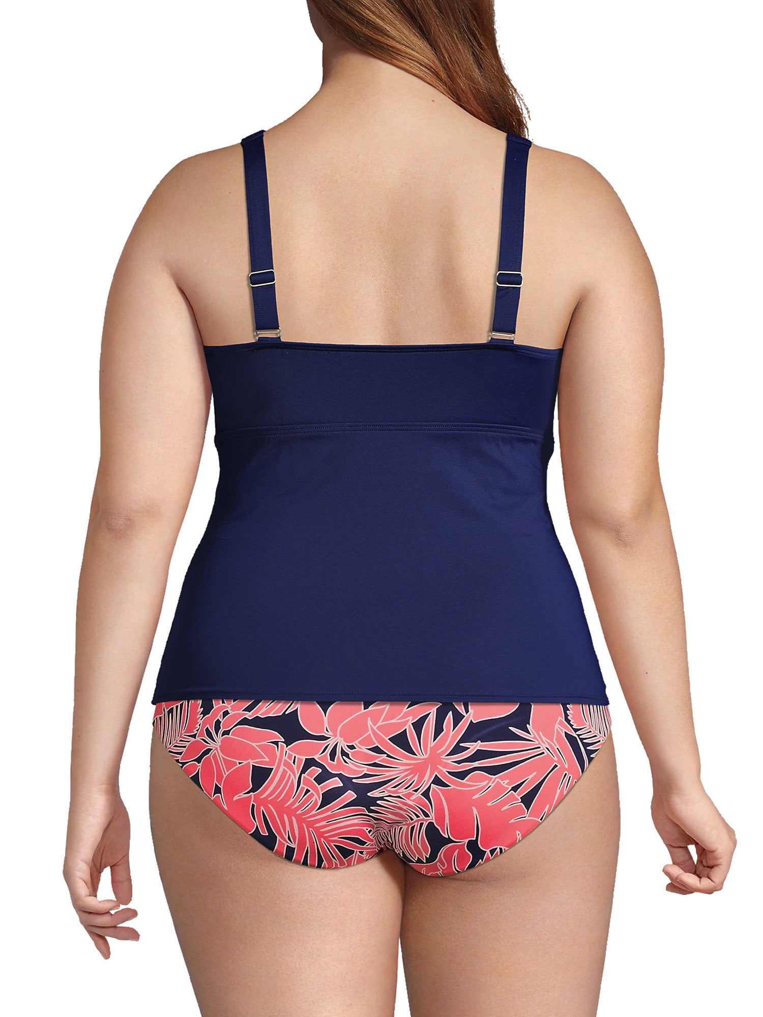 Lands' End Women's Plus Size DDD-Cup Chlorine Resistant Tummy Control  Underwire Tankini Swimsuit Top 