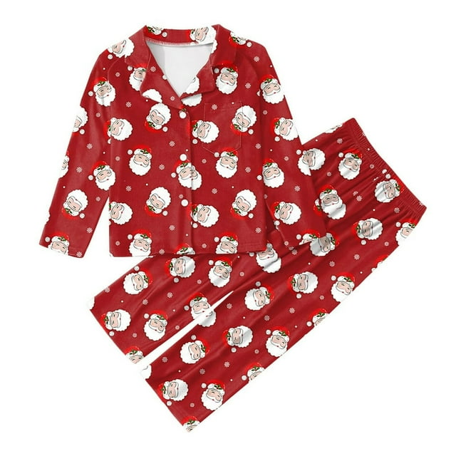 Kids Long Sleeve Top and Pants Matching Family Pajamas Set 2-Piece