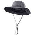 thumbnail image 3 of Awwp Unisex Sun Hat Wide Brim Fishing Adjustable Lightweight Hat Beach Bucket Hat for Outdoor Golf Hiking Gardening Grey, 3 of 8