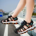 thumbnail image 6 of WUXIAN Toddler Sandals Closed Toe Outdoor Hiking Sandal Lightweight Athletic Adjustable Straps Sneakers, Orange, 6 of 8