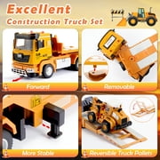Toys Gifts for 3 4 5 6 7 Years Old Boys, Engineering Construction Vehicles Truck, Construction Toys Set with Truck, Excavator and Bulldozer, Alloy